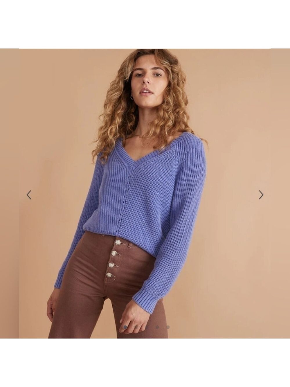 Marine Layer Ezra V Neck Sweater Marlin - Picture 3 of 8
